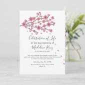 Cherry Blossom Tree Blush Feier des Lebens Einladung (Stehend Vorderseite)
