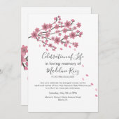 Cherry Blossom Tree Blush Feier des Lebens Einladung (Vorne/Hinten)