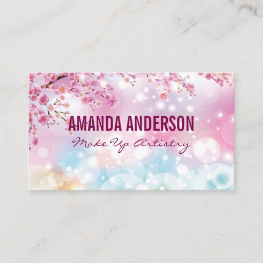 Cherry Blossom Tree | Boke | Sparkle Visitenkarte (Vorderseite)