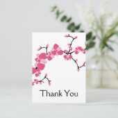 Cherry Blossom Tree Branch Vielen Dank Postkarten  (Stehend Vorderseite)