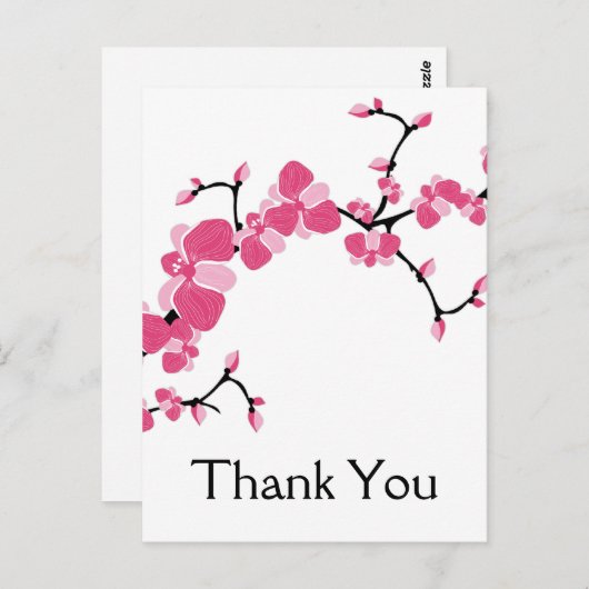 Cherry Blossom Tree Branch Vielen Dank Postkarten  (Vorne/Hinten)