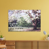 Cherry Blossom Tree Brie und Groom Personalisiert Leinwanddruck (Insitu (Wohnzimmer))