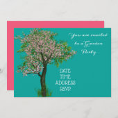 Cherry Blossom tree Garden Party Funktion Einladung (Vorne/Hinten)