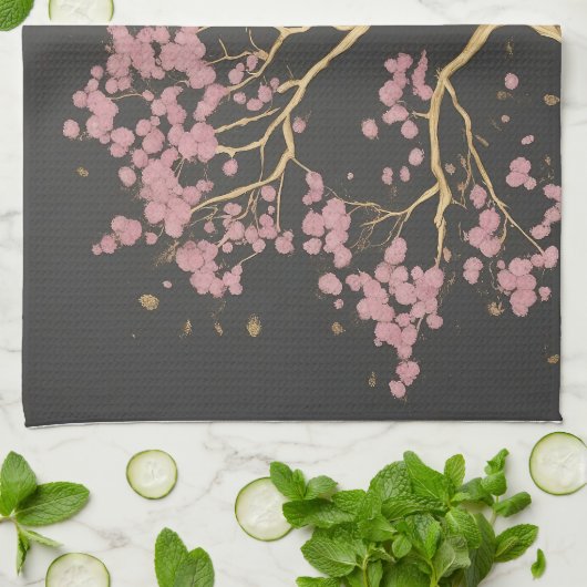 Cherry Blossom Tree Geschirrtuch (Gefaltet)