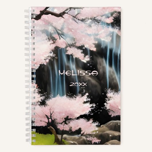 Cherry Blossom Tree Japanische Landschaft Notizblock (Vorderseite)