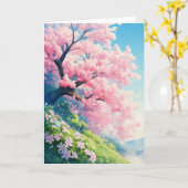 Cherry Blossom Tree Karte (Gelbe Blume)