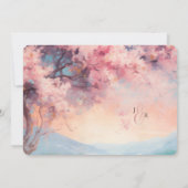 Cherry Blossom Tree nähe See Wedding Einladung (Rückseite)