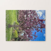 Cherry Blossom Tree Park Brighton Frühlingszeit Puzzle (Horizontal)