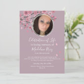 Cherry Blossom Tree Petals Feier des Lebens Einladung (Stehend Vorderseite)