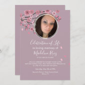 Cherry Blossom Tree Petals Feier des Lebens Einladung (Vorne/Hinten)