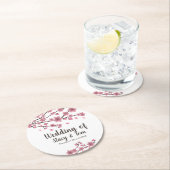 Cherry Blossom Tree Petals Pink Wedding Runder Pappuntersetzer (Vor Ort)