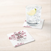 Cherry Blossom Tree Petals Save the Date Rechteckiger Pappuntersetzer (Vor Ort)