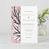 Cherry Blossom Tree Pink Blume Einladung (Stehend Vorderseite)