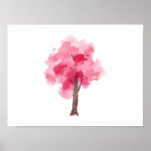 Cherry Blossom Tree Pink Wasserfarbe Poster (Vorne)