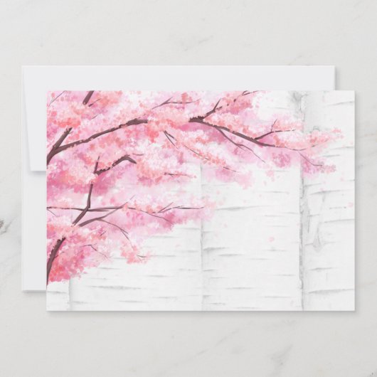 Cherry Blossom Tree Probe Abendessen Einladung (Rückseite)