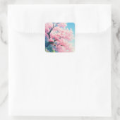 Cherry Blossom Tree Quadratischer Aufkleber (Tasche)