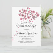 Cherry Blossom Tree Quinceañera Sweet 16 Einladung (Stehend Vorderseite)
