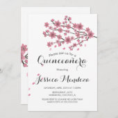 Cherry Blossom Tree Quinceañera Sweet 16 Einladung (Vorne/Hinten)