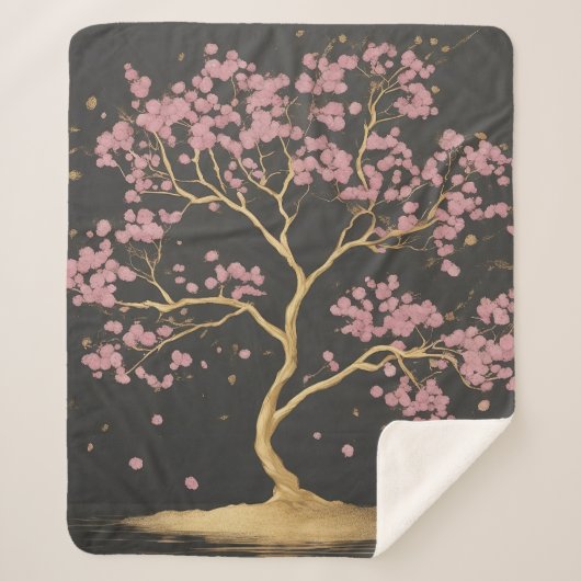 Cherry Blossom Tree Sherpadecke (Vorderseite)