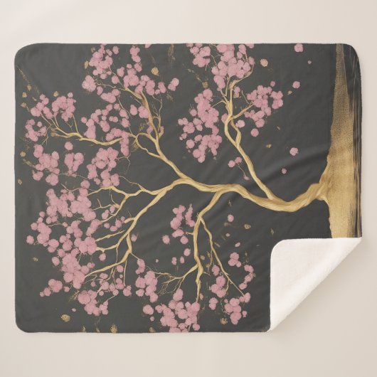 Cherry Blossom Tree Sherpadecke (Vorderseite (Horizontal))