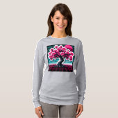 Cherry Blossom Tree Synthwave 803 T-Shirt (Vorne ganz)