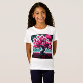 Cherry Blossom Tree Synthwave 803 T-Shirt (Vorne ganz)