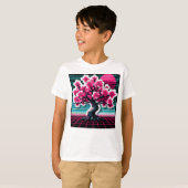 Cherry Blossom Tree Synthwave 803 T-Shirt (Vorne ganz)