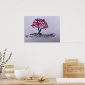 Cherry Blossom Tree Watercolor Originalkunst Poster (Küche)