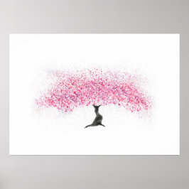 Cherry Blossom Tree Watercolor Poster