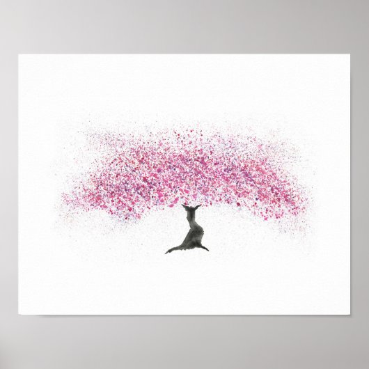 Cherry Blossom Tree Watercolor Poster (Vorne)