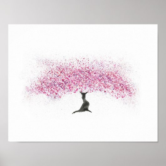 Cherry Blossom Tree Watercolor Poster (Vorne)