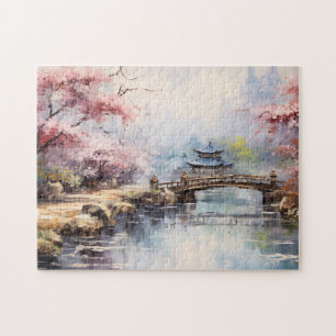 Cherry Blossom Trees Japanischer Garten Puzzle