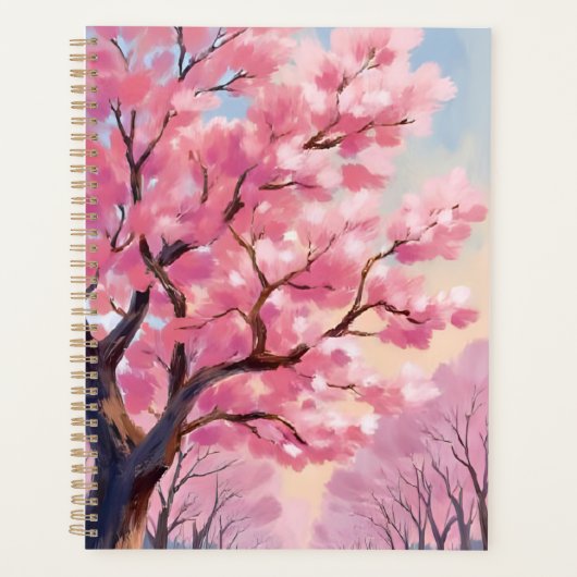 Cherry Blossom Trees Pink Floral Painting Planer (Vorderseite)