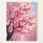 Cherry Blossom Trees Pink Floral Painting Planer (Rückseite)