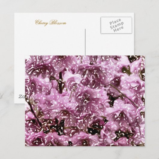CHERRY BLOSSOM TREM POSTKARTE (Vorne/Hinten)