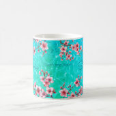 Cherry Blossom Tropischer Ozean Kaffeetasse (Mittel)