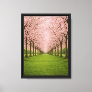 Cherry Blossom Tunnel Gerahmte Leinwand Drucken