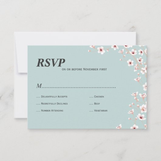 Cherry Blossom uAwg RSVP Karte (Vorderseite)