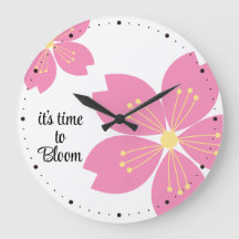 Cherry Blossom Uhr "Es ist Zeit zu blühen"
