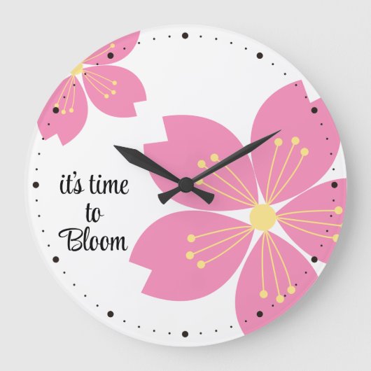 Cherry Blossom Uhr "Es ist Zeit zu blühen" (Vorderseite)
