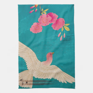 Cherry Blossom und Dove Geschirrtuch