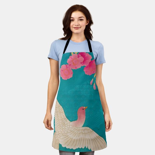 Cherry Blossom und Dove Schürze (Getragen)