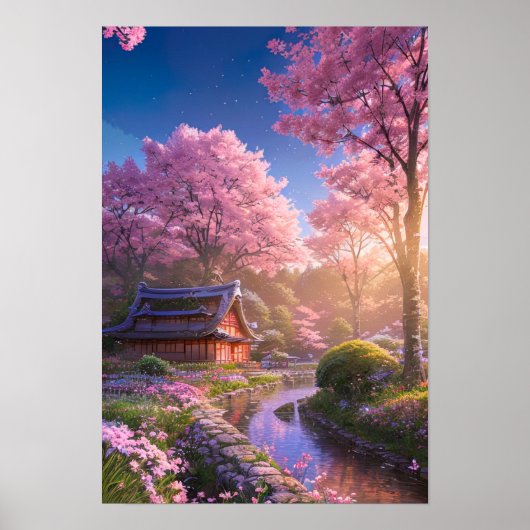 Cherry Blossom und farbenfrohe Natur Retreat Poster (Vorne)