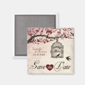 Cherry Blossom und liebende Vögel Magnet (Vorderseite/Rückseite)