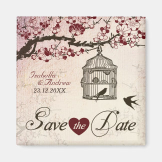 Cherry Blossom und liebende Vögel Magnet