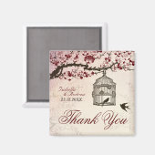 Cherry Blossom und liebende Vögel Magnet (Vorderseite/Rückseite)