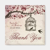 Cherry Blossom und liebende Vögel Magnet (Vorne)