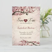 Cherry Blossom und Love Birds Save the Date 2 (Stehend Vorderseite)