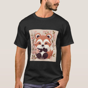 Cherry Blossom und Red Panda Illustration T-Shirt