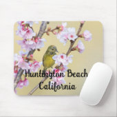 Cherry Blossom und Warbler, Huntington Beach CA Mousepad (Mit Mouse)